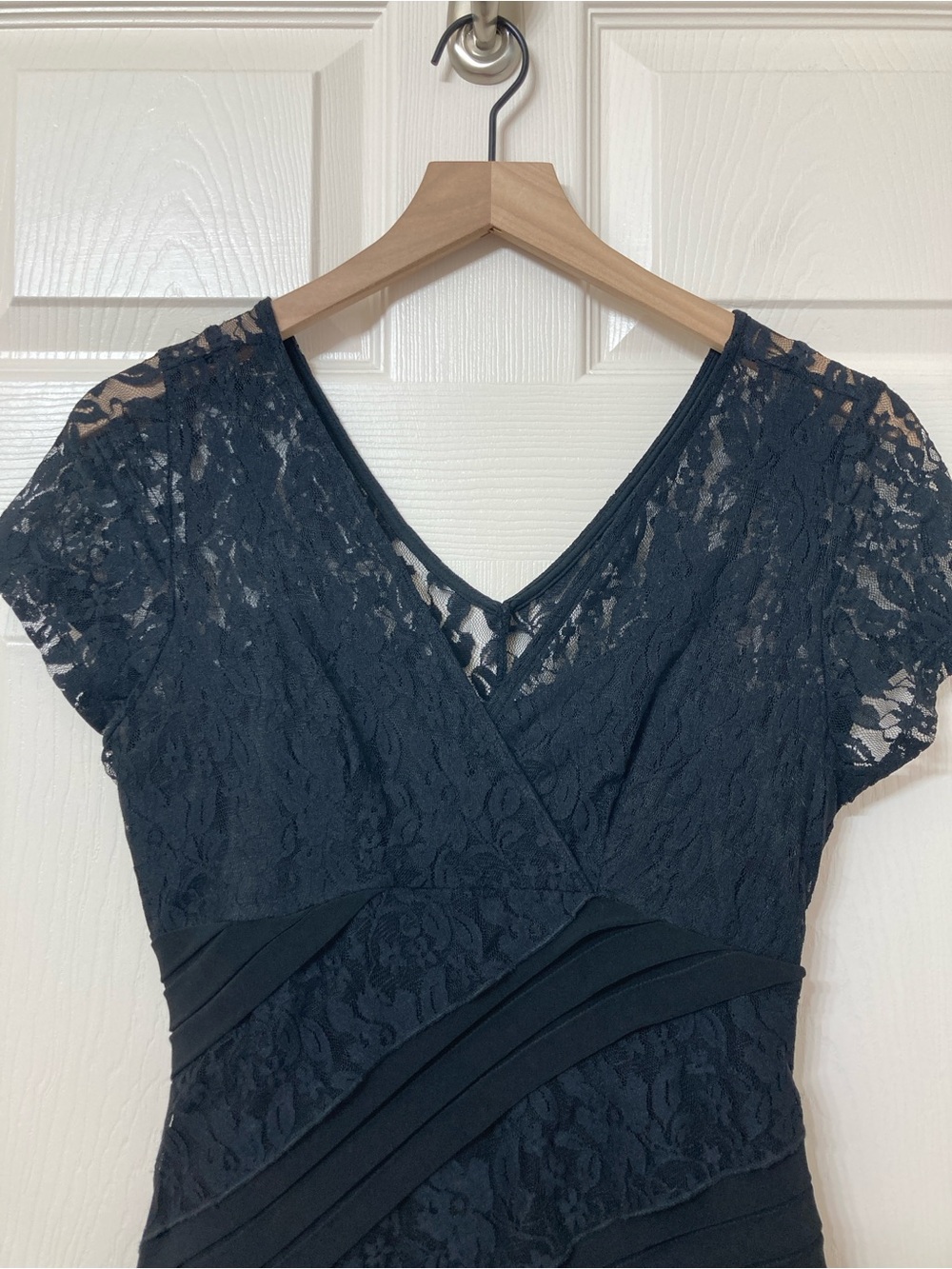 Vintage Black Lace Layered Mini Bodycon Bandage Dress Small Vampy Goth Y2K Club - Picture 3 of 8